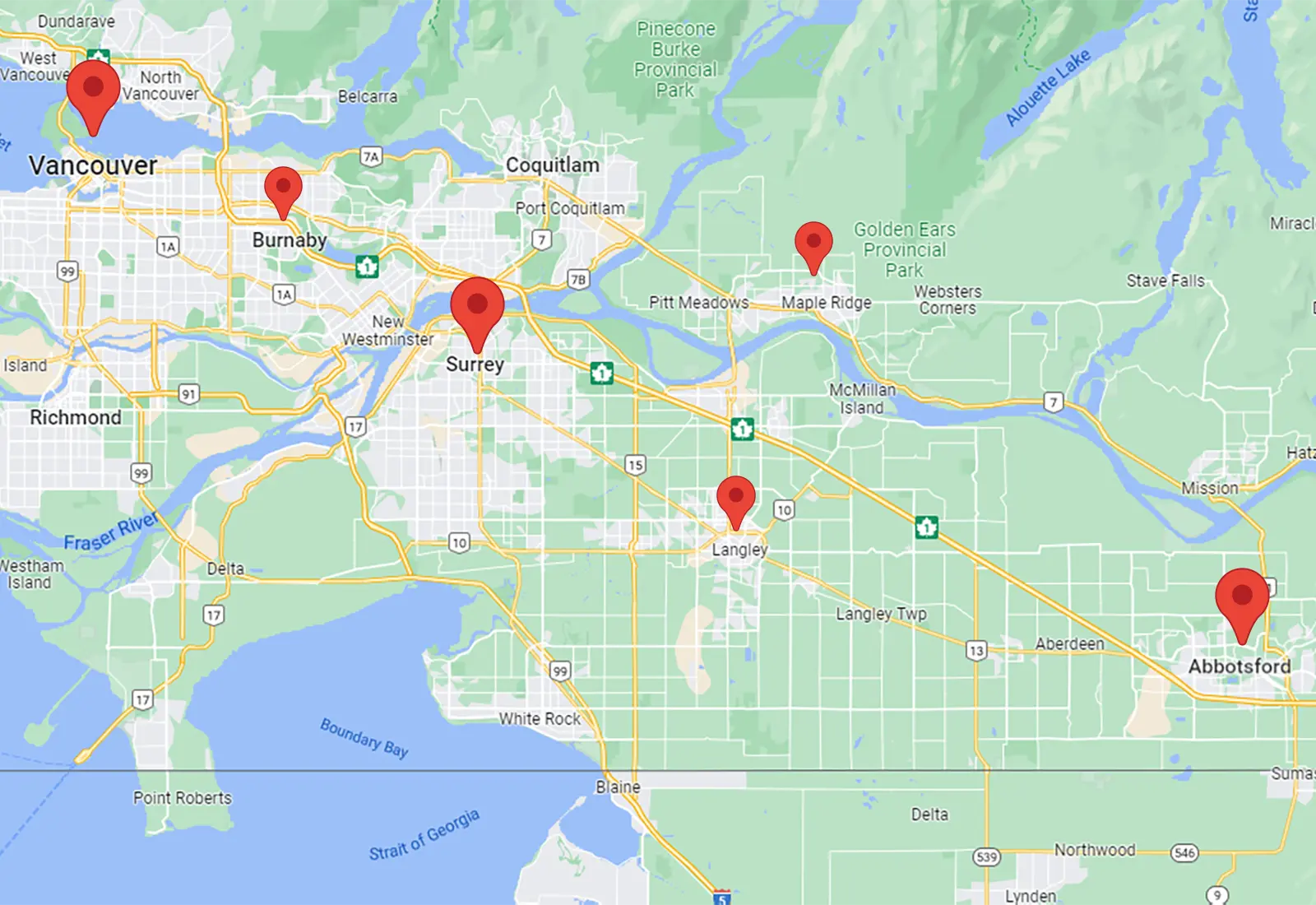 The service areas of City & Country